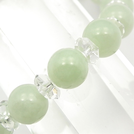 翡翠×水晶 天然石 ブレスレット