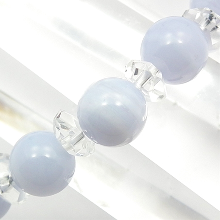 ブルーレースアゲート×水晶 天然石 ブレスレット