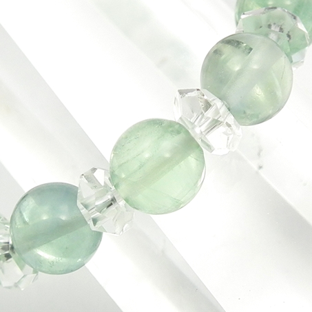 グリーンフローライト×水晶 天然石 ブレスレット