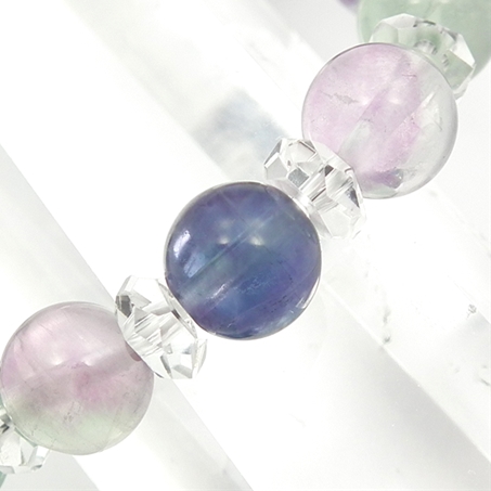 フローライト×水晶 天然石 ブレスレット