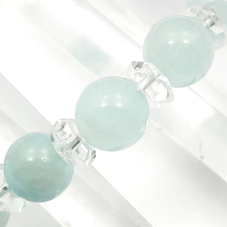 アクアマリン×水晶 天然石 ブレスレット