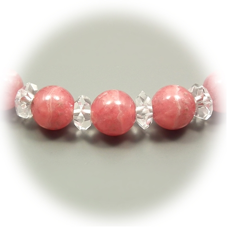 インカローズ×水晶 天然石 ブレスレット