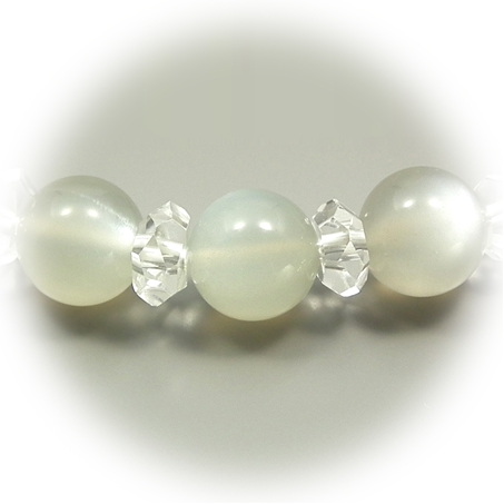 シルバームーンストーン×水晶 天然石 ブレスレット