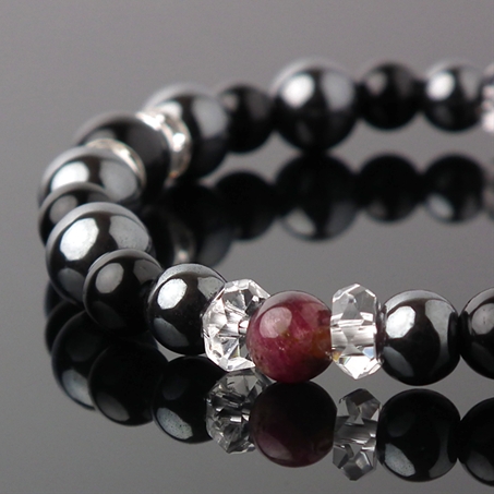 ブラックトルマリン×ヘマタイト×トルマリン×水晶 天然石 ブレスレット