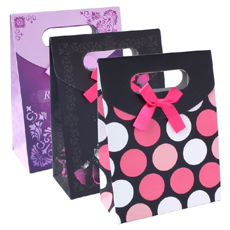 ワンタッチ リボンつきプレゼント用ペーパーバッグ