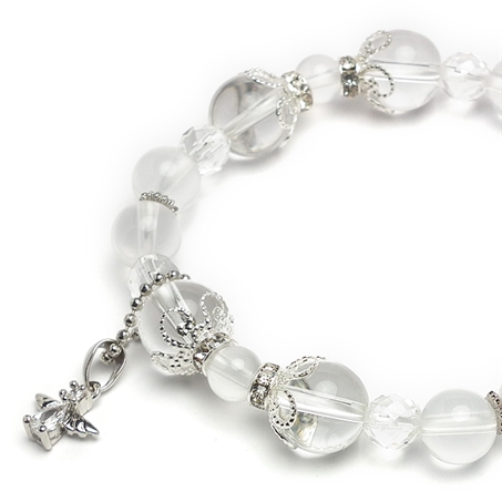 ミルキークォーツ×水晶 天然石 ブレスレット