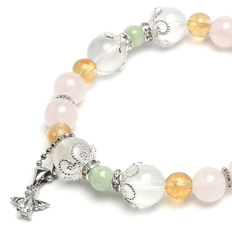 翡翠×シトリン×ローズクォーツ 天然石 ブレスレット