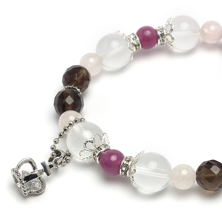 ルビー×モルガナイト×スモーキークォーツ 天然石 ブレスレット