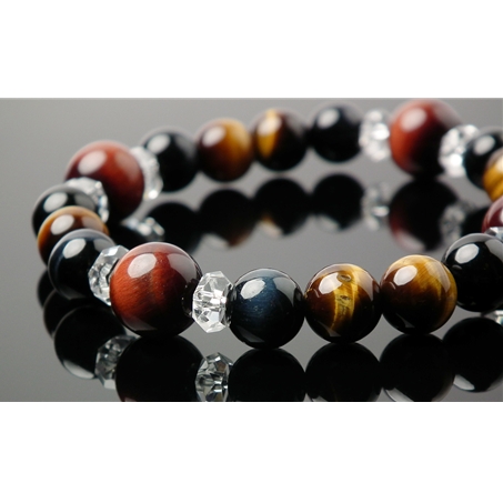 レッドタイガーアイ×ブルータイガーアイ×タイガーアイ 天然石 ブレスレット