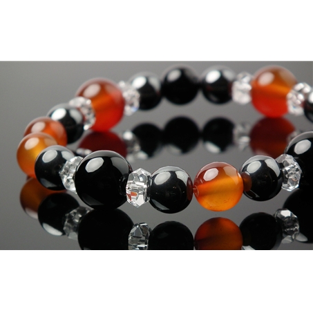 カーネリアン×オニキス×ヘマタイト 天然石 ブレスレット
