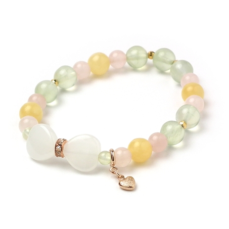 アラゴナイト×ローズクォーツ×プレナイト 天然石 ブレスレット