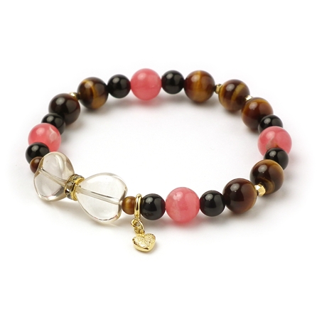 インカローズ×オニキス×タイガーアイ 天然石 ブレスレット