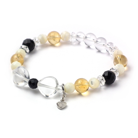 オニキス×シトリン×マザーオブパール 天然石 ブレスレット