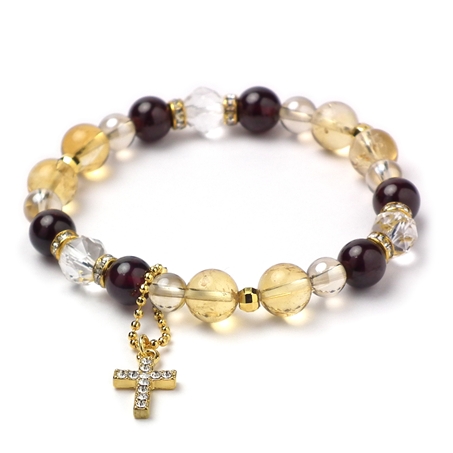 ガーネット×シトリン 天然石 ブレスレット