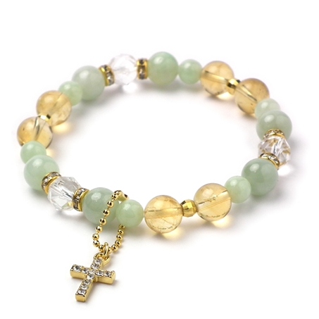 翡翠×シトリン 天然石 ブレスレット