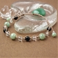 翡翠×オニキス×水晶 天然石 編み込みブレスレット