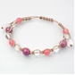 ルビー×インカローズ×ローズクォーツ×水晶 天然石 編み込みブレスレット