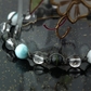 ラリマー×ブルータイガーアイ×水晶 天然石 編み込みブレスレット