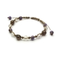 チャロアイト×クンツァイト×スモーキークォーツ×水晶 天然石 編み込みブレスレット