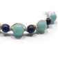 アマゾナイト×ラピスラズリ×水晶 天然石 編み込みブレスレット