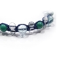 ブルートパーズ×ターコイズ×水晶×オーラクォーツ 天然石 編み込みブレスレット