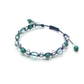 ブルートパーズ×ターコイズ×水晶×オーラクォーツ 天然石 編み込みブレスレット