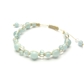 アクアマリン×水晶 天然石 編み込みブレスレット