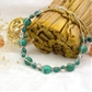 ターコイズ×水晶 天然石 編み込みブレスレット