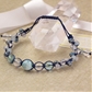 ラリマー×アクアマリン×ブルートパーズ 天然石 編み込みブレスレット