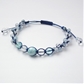 ラリマー×アクアマリン×ブルートパーズ 天然石 編み込みブレスレット