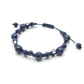 ラピスラズリ×水晶 天然石 編み込みブレスレット