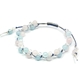 アクアマリン×ローズクォーツ×水晶 天然石 編み込みブレスレット