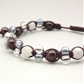 ガーネット×セレスタイト×水晶×オーラクォーツ 天然石 編み込みブレスレット