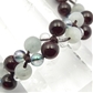 ガーネット×セレスタイト×水晶×オーラクォーツ 天然石 編み込みブレスレット