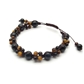 ブルータイガーアイ×タイガーアイ×レッドタイガーアイ 天然石 編み込みブレスレット