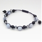 ブルーレースアゲート×オニキス×水晶×オーラクォーツ 天然石 編み込みブレスレット