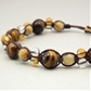 タイガーアイ×ルチルクォーツ×シトリン×水晶 天然石 編み込みブレスレット