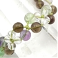 スモーキークォーツ×フローライト×水晶 天然石 編み込みブレスレット