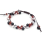 オニキス×レッドアゲート×水晶 天然石 編み込みブレスレット
