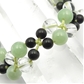 翡翠×オブシディアン×水晶 天然石 編み込みブレスレット