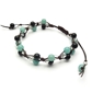 オブシディアン×アマゾナイト×ホワイトフローライト×水晶 天然石 編み込みブレスレット