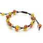 イエローアゲート×カーネリアン×水晶×オーラクォーツ 天然石 編み込みブレスレット