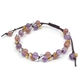 アフリカンストロベリークォーツ×ラベンダーアメジスト×シトリン×水晶 天然石 編み込みブレスレット