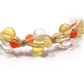 イエローフローライト×カーネリアン×アラゴナイト×水晶 天然石 編み込みブレスレット