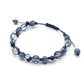 カイヤナイト×ラピスラズリ×水晶×オーラクォーツ 天然石 編み込みブレスレット
