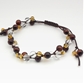 レッドタイガーアイ×シトリン×水晶 天然石 編み込みブレスレット