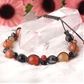 赤天眼石×天眼石 天然石 編み込みブレスレット