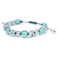 シーブルーカルセドニー×アクアマリン×水晶 天然石 編み込みブレスレット