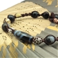 金銭鈎天珠×天眼石×シトリン×ルチルクォーツ×ブルータイガーアイ 天然石 編み込みブレスレット