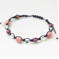インカローズ×ルビー×ローズクォーツ×水晶 天然石 編み込みブレスレット